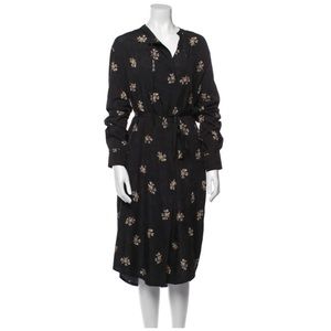 VINCE black dress with floral print